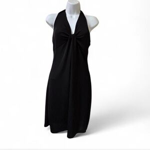 Y2K Goth Glam Halter Black Dress, Grunge Black Dress, Glam Dress, Baddie Dress